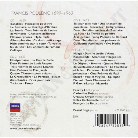 Buy Francis Poulenc - Melodies - 4CD at only €29.00 on Capitanstock