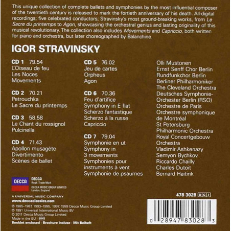 Acquista Stravinsky - The Complete Ballets & Symphonies - 7 CD a soli 18,90 € su Capitanstock 