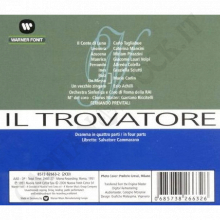 Acquista Giuseppe Verdi - Il Trovatore In Quattro Parti - 2 CD - Packaging Rovinato a soli 6,90 € su Capitanstock 