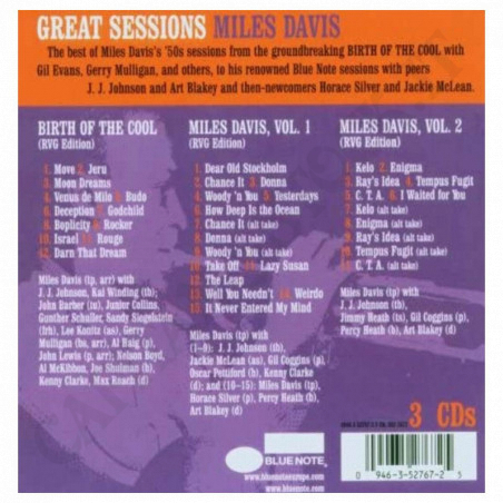Acquista Miles Davis - Great Sessions 3 CD a soli 12,90 € su Capitanstock 