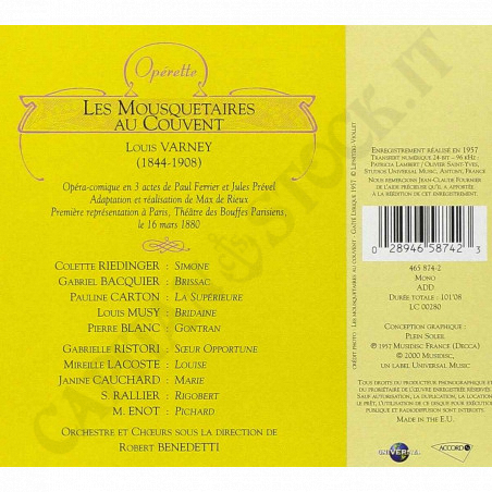 Buy Operette - Les Mousquetaires Au Couvent - Louis Varney - CD Small Imperfection at only €25.00 on Capitanstock