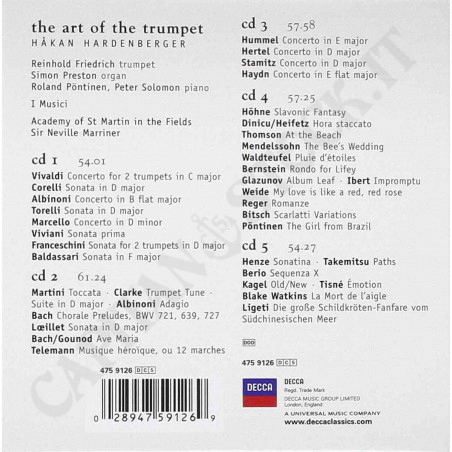 Acquista The Art Of Trumpet - Hakan Hardenberger - 5 CD a soli 37,62 € su Capitanstock 