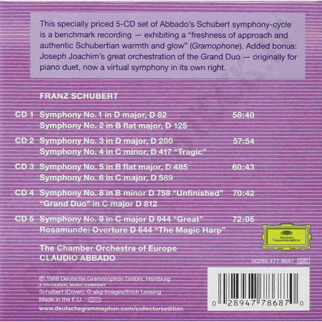 Acquista Schubert - The Symphonies - Claudio Abbado - 5 CD a soli 16,50 € su Capitanstock 