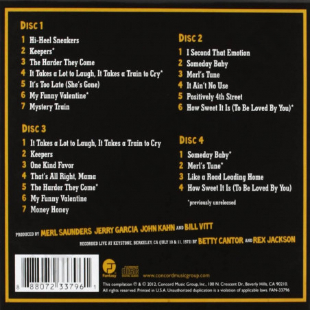 Acquista Keystone Companions - Merl Saunders Jerry Garcia - The Complete 1973 Fantasy recordings - 4 CD a soli 26,10 € su Capitanstock 