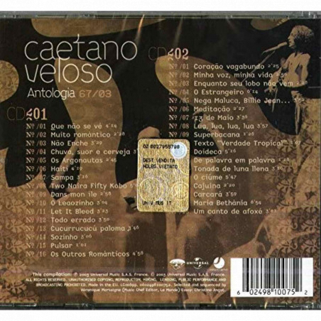 Buy Caetano Veloso - Antologia 67- 03 2 CDs at only €7.49 on Capitanstock