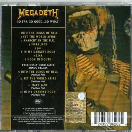 Acquista Megadeth - So Far, So Good... So What! Lievi Imperfezioni a soli 4,90 € su Capitanstock 
