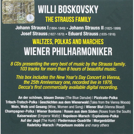 Acquista Decca - The Strauss Family - Willi Boskovsky Waltzes - Polkas & Marches Wiener Philharmoniken Cofanetto 8 CD a soli 25,90 € su Capitanstock 