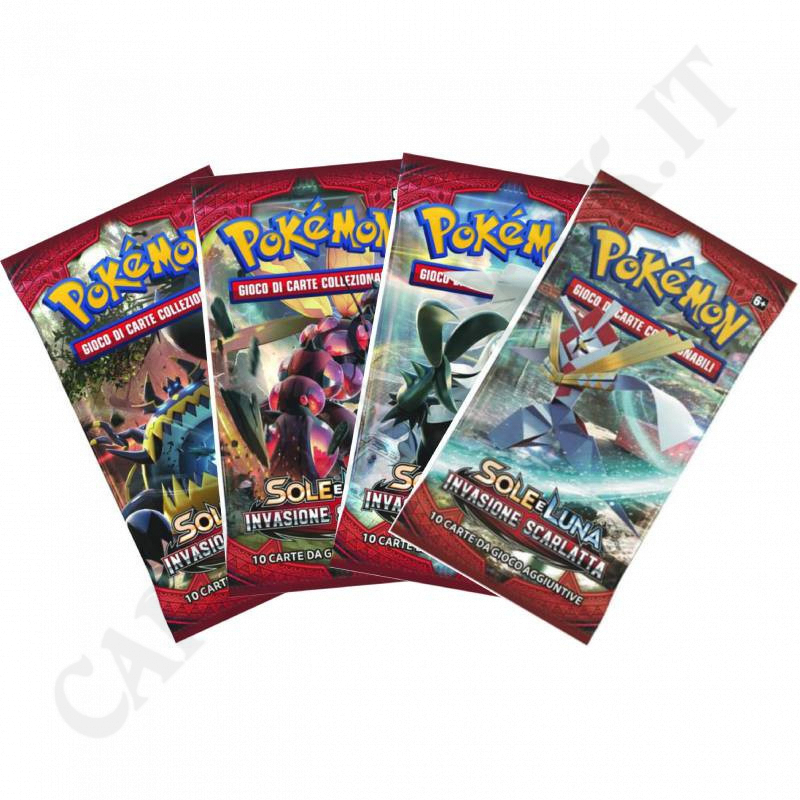 Pokémon - Sun And Moon Scarlet Invasion - Complete ArtSet 4 Packets - IT
