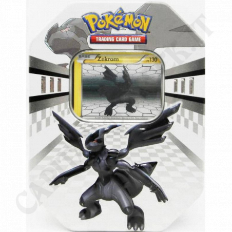 Buy Pokémon Zekrom PV 130 Tin Box with Rare Card + Single Black and White Packet at only €27.90 on Capitanstock