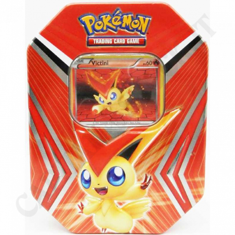 Pokémon Victini PV 60 Tin Box with Rare Card + Black and White New Forces Packet - Small Imperfections