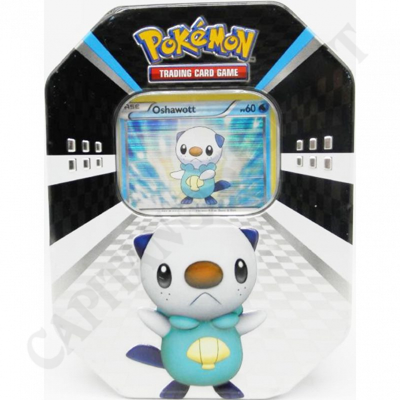 Pokémon Oshawott PV 60 Tin Box con Carta Rara e Singola Bustina Nero e Bianco Pokémon Oshawott PV 60 Tin Box con Carta Rara e Singola Bustina Nero e Bianco