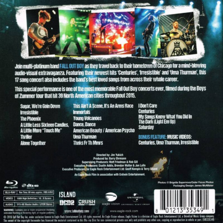 Acquista Fall Out Boy Boys Of Zummer Live In Chicago Blu-ray a soli 13,90 € su Capitanstock 