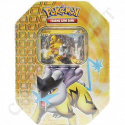Pokémon Raikou PV 80 Base Tin Box con Carta Rara e Bustina Nero e Bianco Vittorie Regali