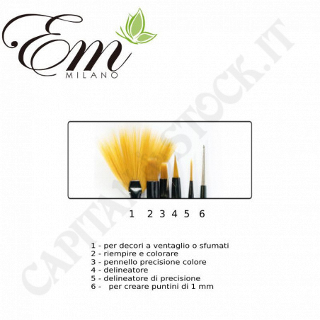 Acquista E.M. Beauty Pennelli Gel 6 PZ a soli 2,90 € su Capitanstock 