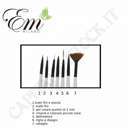 Acquista E.M. Beauty Pennelli Gel 7 PZ a soli 6,90 € su Capitanstock 