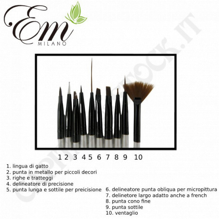 Acquista E.M. Beauty Pennelli Gel 10 PZ a soli 7,90 € su Capitanstock 