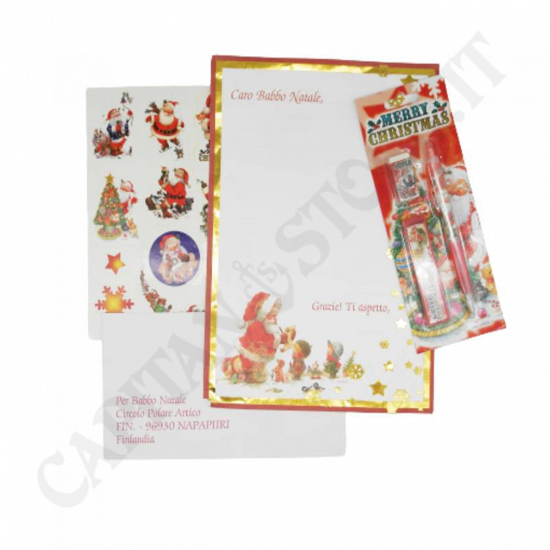 Letterina Babbo Natale con Bordo Oro Letterina Babbo Natale con Bordo Oro