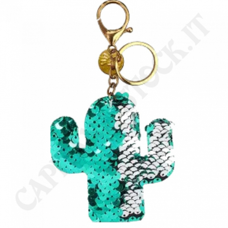 Cicaboom Pop Star Reversible Sequins Keychain - Cactus