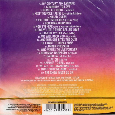 Buy Bohemian Rhapsody The Original Soundtrack CD - Slight imperfections at only €8.50 on Capitanstock