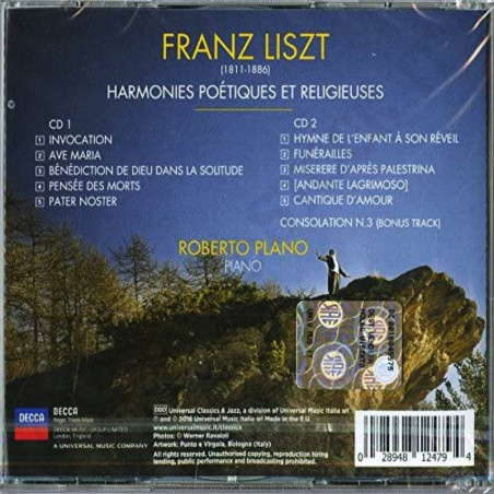 Buy Franz Liszt Harmonies Poétiques et Religieuses Roberto Plano 2CD at only €5.99 on Capitanstock