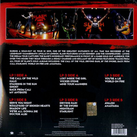 Acquista Slash Living the Dream Tour Red Vinyl Limited Ed. 3 LP a soli 31,90 € su Capitanstock 