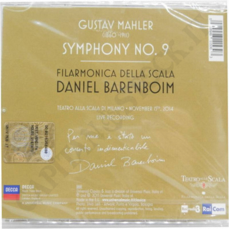 Acquista Gustav Mahler Symphony No. 9 Filarmonica della Scala Daniel Barenboim CD a soli 9,90 € su Capitanstock 