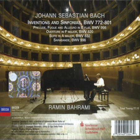 Buy Ramin Bahrami Inventions & Sinfonias CD at only €9.50 on Capitanstock
