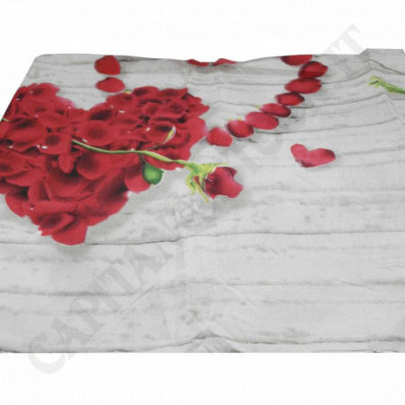 Buy Double Face Duvet Cover 1 Square and 1/2 + 2 Pillowcases TR Fiordaliso Hearts & Roses at only €7.77 on Capitanstock