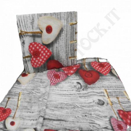 Buy Single Double Face Duvet Cover + 1 Pillowcase TR Cornflower Red Hearts at only €6.50 on Capitanstock