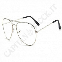 Reading Glasses Pilot Lens Silver Metallic Frame