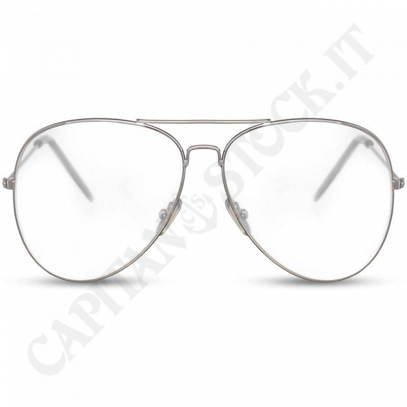 Acquista Occhiali da Lettura Lente Pilota Montatura Argento Metallizzato con Custodia a soli 5,90 € su Capitanstock 