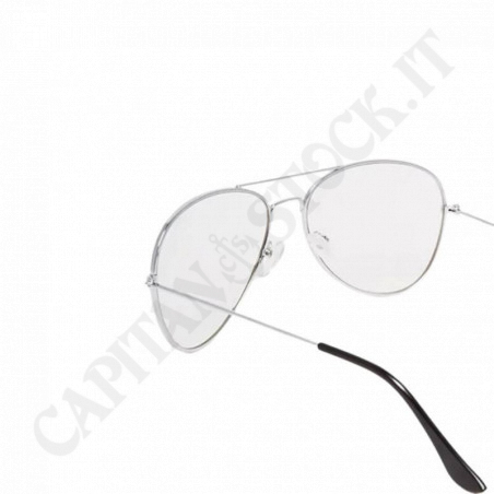 Acquista Occhiali da Lettura Lente Pilota Montatura Argento Metallizzato con Custodia a soli 5,90 € su Capitanstock 