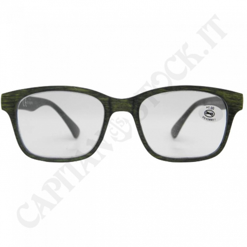 Buy Reading Glasses +1.00 Rectangular Lens Wood Effect Frame with Case at only €5.90 on Capitanstock