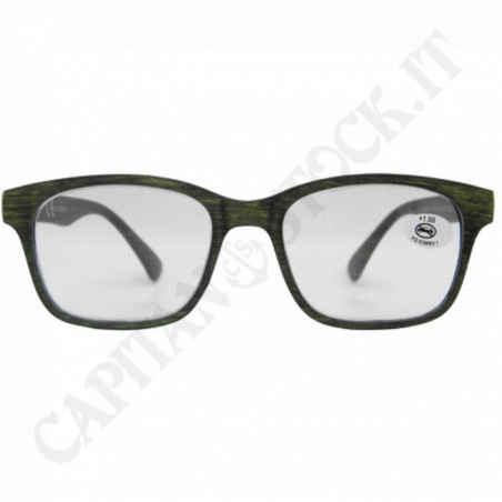 Acquista Occhiali da Lettura +1.00 Lente Rettangolare Montatura Effetto Legno con Custodia a soli 5,90 € su Capitanstock 