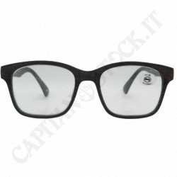 Reading Glasses +1.00 Rectangular Lens Wood Effect Frame with Case