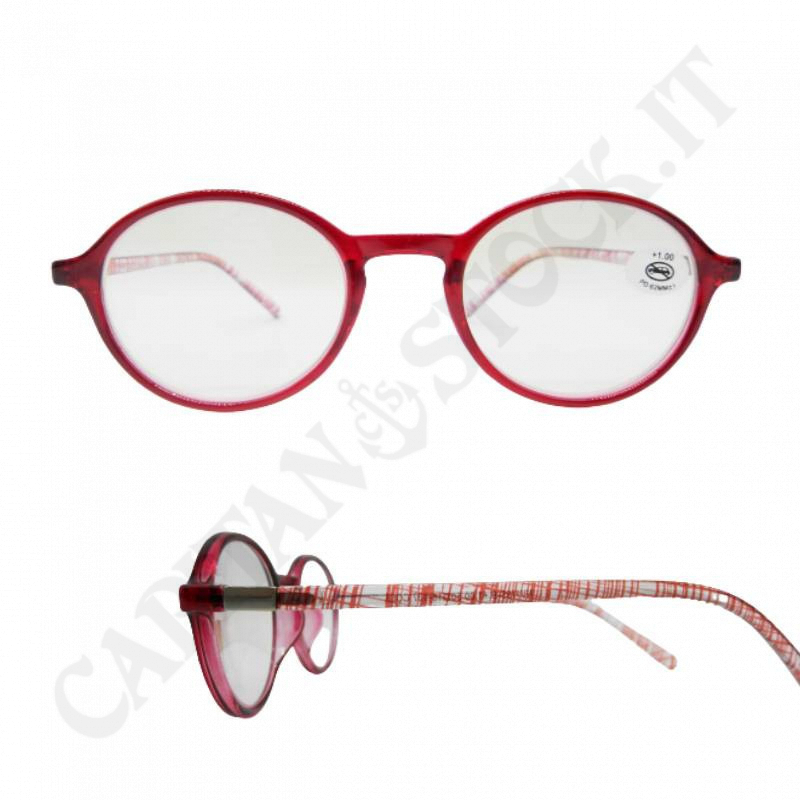 Buy Reading Glasses +1.00 Light Blue Oval Lens Colored Frame with Case at only €5.90 on Capitanstock