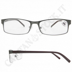 Reading Glasses +1.00 Thin Frame Rectangular Lens with Case