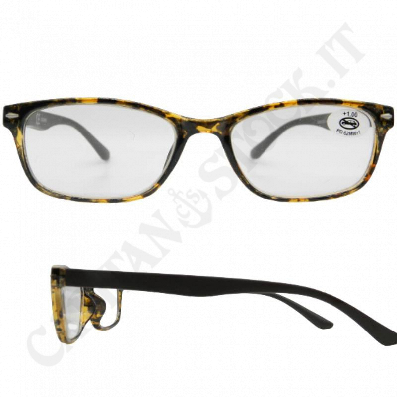 Buy Reading Glasses +1.00 Rectangular Lens Colored Frame with Case at only €5.90 on Capitanstock