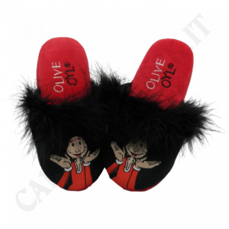 Olive Oyl Black Fur Slippers Olive Oyl Black Fur Slippers