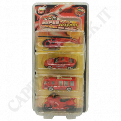 Super Driving - Set 4 Colorful Vehicles With Fire Truck - 3+