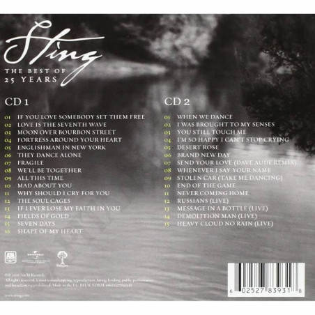 Acquista Sting The Best Of 25 Years 2CD a soli 9,90 € su Capitanstock 