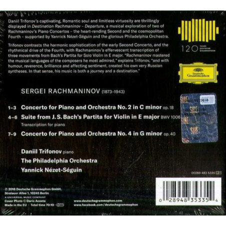 Acquista Daniil Trifonov Destination Rachmaninov Departure 2CD Piano Concertos 2 & 4 a soli 9,99 € su Capitanstock 