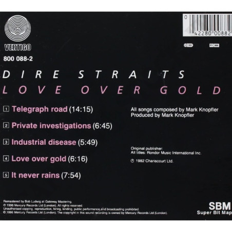 Acquista Dire Straits Love Over Gold CD a soli 5,90 € su Capitanstock 