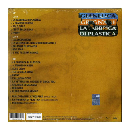 Acquista Gianluca Grignani La Fabbrica di Plastica LP + CD a soli 22,90 € su Capitanstock 
