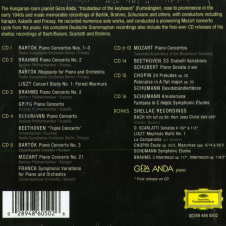 Acquista Géza Anda Complete Deutsche Grammophon Recordings 17CD a soli 35,10 € su Capitanstock 