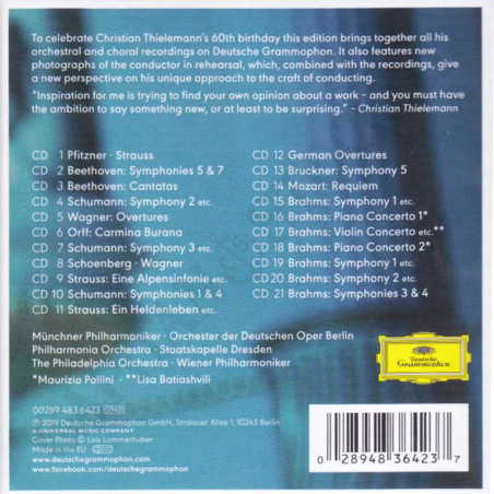 Acquista Christian Thielemann The Orchestral Recordings on Deutsche Grammophon Cofanetto 21 CD a soli 44,90 € su Capitanstock 