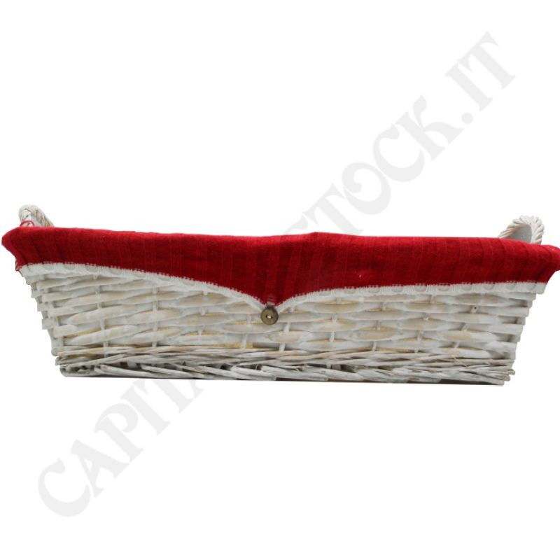 Red Lined Wicker Basket