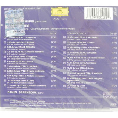 Buy Daniel Barenboim Chopin The Complete Nocturnes 2 CD at only €8.90 on Capitanstock