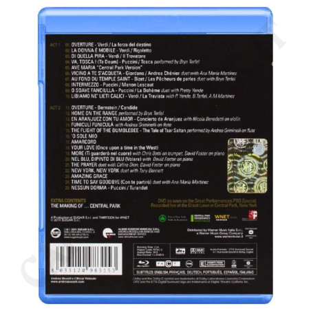 Acquista Andrea Bocelli Concerto One Night in Central Park DVD Blu Ray a soli 5,88 € su Capitanstock 