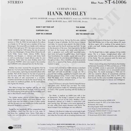 Buy Hank Mobley Curtain Call Featuring Kenny Dorham & Sonny Clark - Vinyl at only €26.50 on Capitanstock